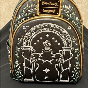 Loungefly Lord of the Rings Black Embroidered Mini Backpack